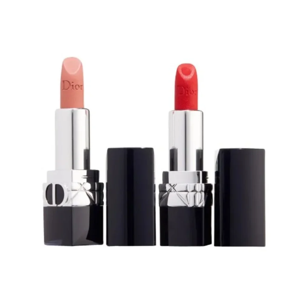 Dior Rouge Lipstick Twin Set-999 Velvet&100 Nude Matte,Shea Butter-2pc-BOXED-NEW - Picture 6 of 15